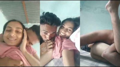 Gori GF ke boobs dabake bina condom choda